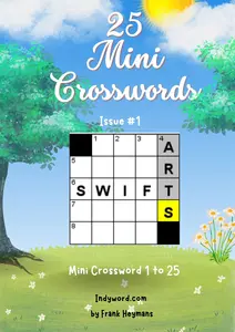 Mini Crossword Printable PDF-Fun and addictive 5x5 mini crosswords. 25 printable puzzles. Perfect for adults, teens, travel, and daily brain workouts.