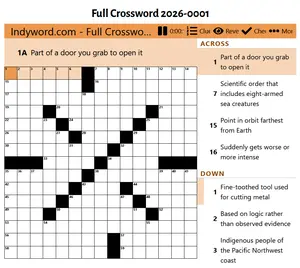 Full Crossword 2026-0001 delivers a balanced mix of clever clues across everyday language, science, and culture. A satisfying challenge for curious minds.