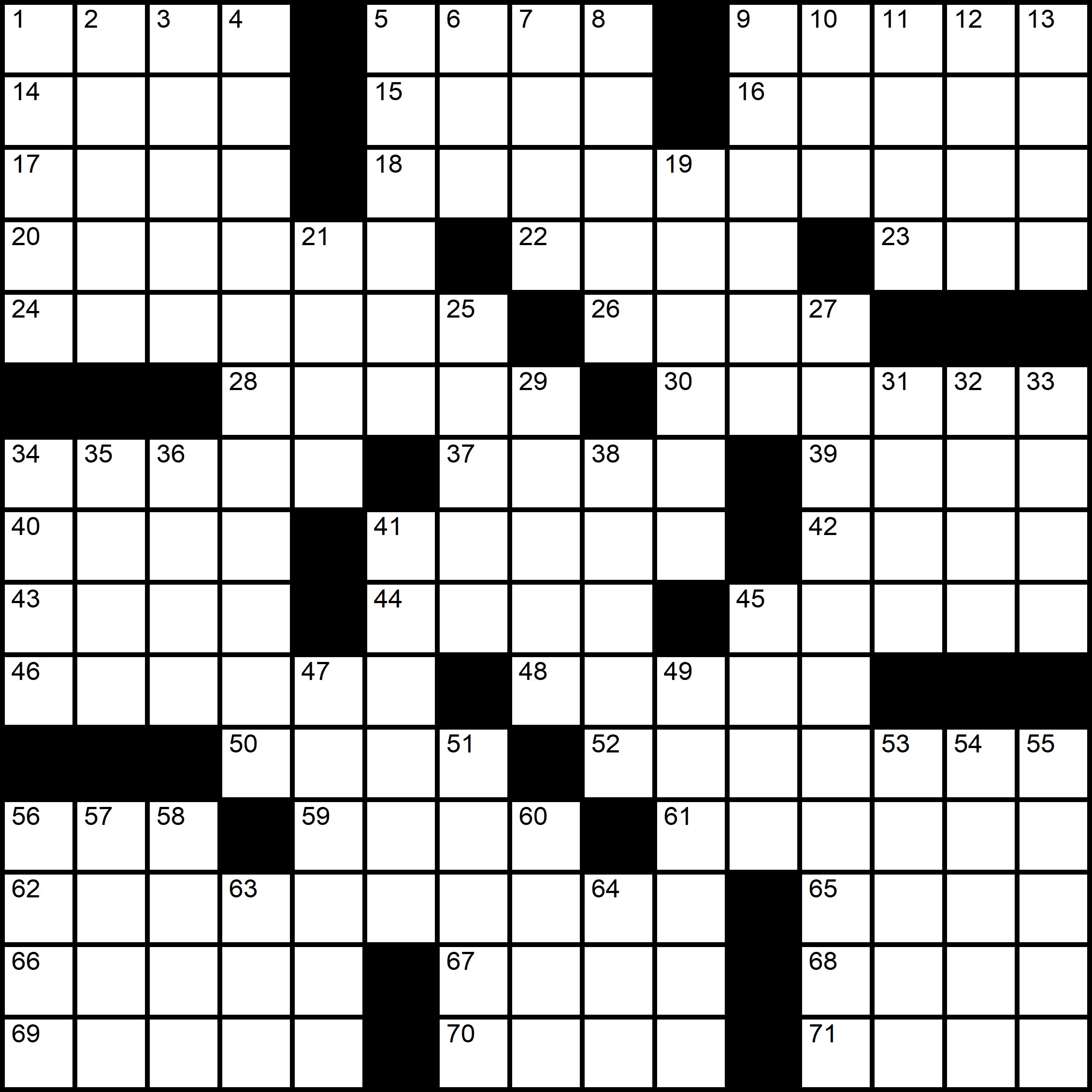 Crossword Warm October 