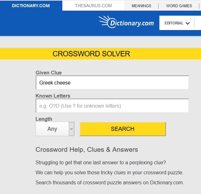 www.dictionary.com crossword solver