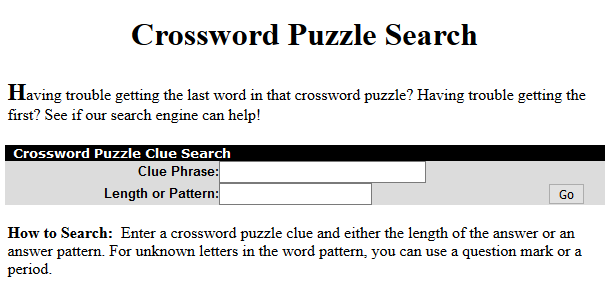 oneacross.com crossword puzzle clue search