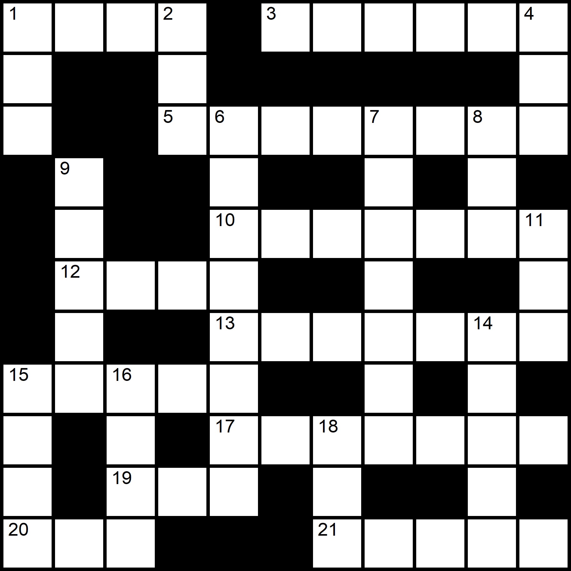 Second in a new series of easy printable crossword puzzles, click here.